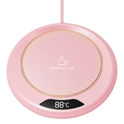 Adjustable Temperature Coffee Mug Warmer with Auto Shut Off and Three Heat Settings (Pink)