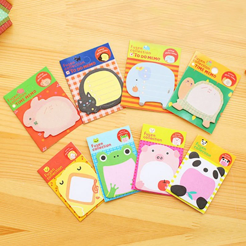 21pcs Cute Cartoon Animal Sticky Notes School Children Classroom Office Notebook Office Self-stick Memo Note Memo Pad Paper