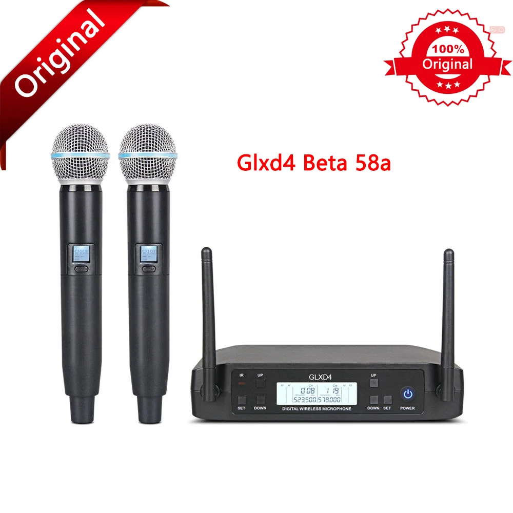 

New GLXD4 BETA 58A Distance Wireless System Ultrahigh Frequency Singing Voice Dynamic Professional for Shure Wireless Microphone