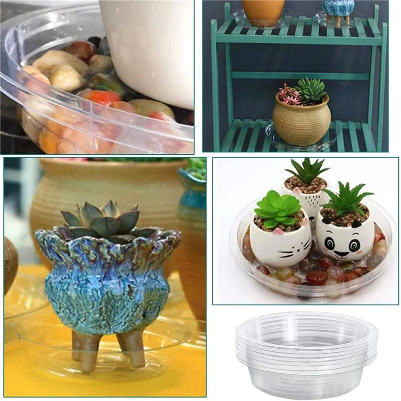 AA81-30Pcs 8Inch Clear Plant Saucer Plastic Drip Trays For Indoor And Outdoor Plants For Holding Succulent Flower Planter Pot