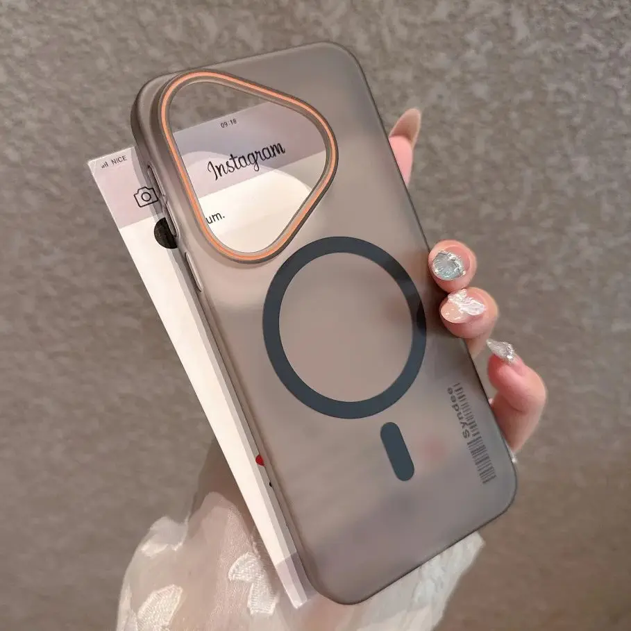 Translucent Frosted PC Magsafe Magnetic Phone Case with Wireless Charging Capability