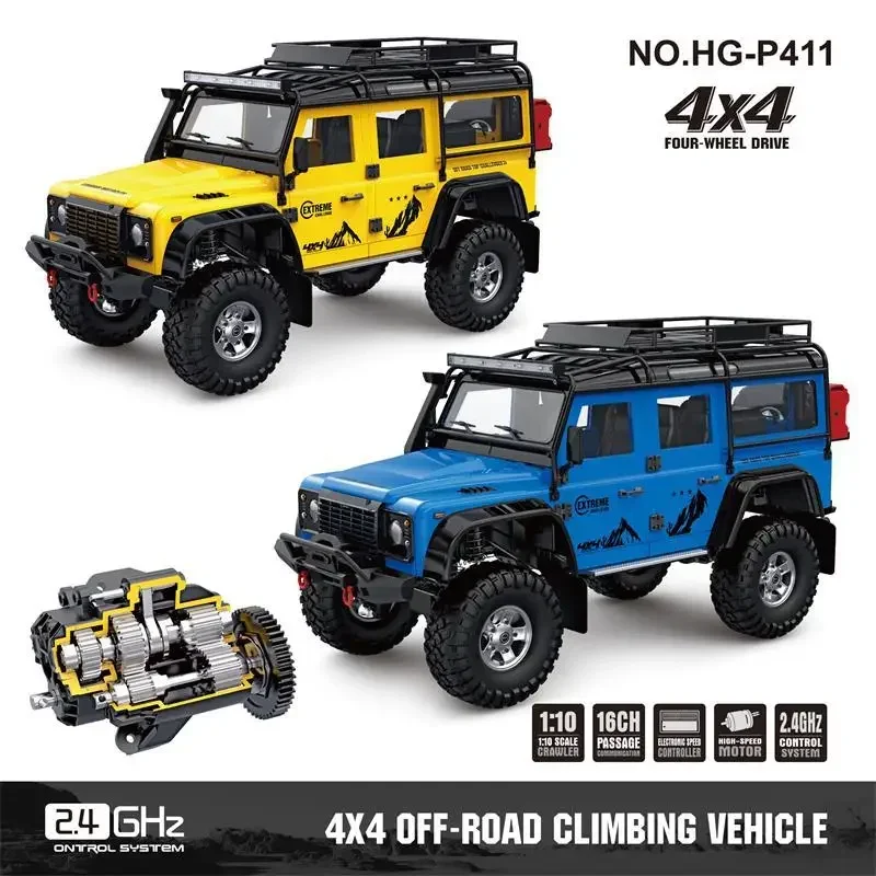 

HG P411 Радиоуправляемый гусеничный автомобиль 1/10 4x4 внедорожный Электрический альпинистский автомобиль с блокировкой дифференциала 45 а ESC окрашенный рабочий