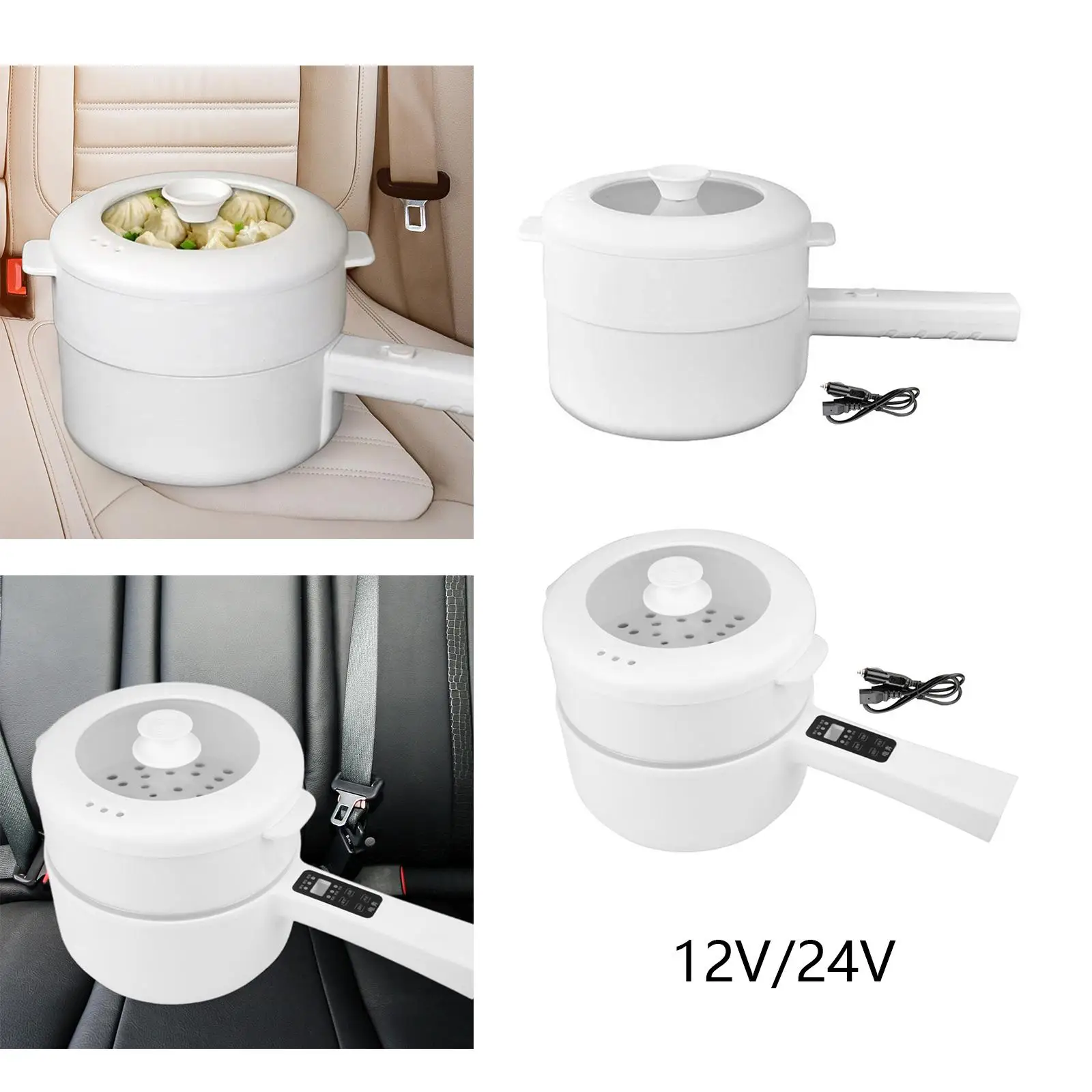 Electric Pot Noodles Cooker Frying Pan Nonstick Soup Pot Portable Multipurpose Ramen Cooker for Steak Soup Eggs Pasta Ramen 4