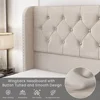 Bed Frame with 4 Storage Drawers and Tufted Headboard Linen Upholstered Frame Wingback Beds with Wooden Support, Easy Assembly 4