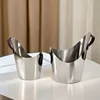 Modern light luxury stainless steel metal leather champagne red wine decoration creative ornament kitchen bar model room 2