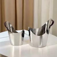 Modern light luxury stainless steel metal leather champagne red wine decoration creative ornament kitchen bar model room 2