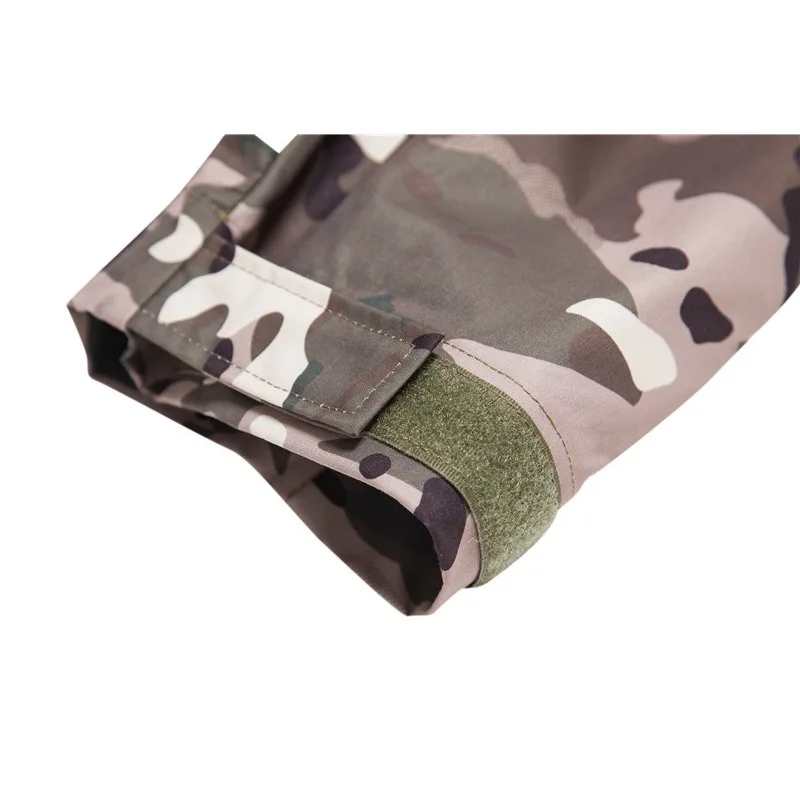 3 Colors! Autumn New Elastic European Outdoor Camo Hoodie with Detachable Pockets Long Sleeve Combat Suit Sweatshirts