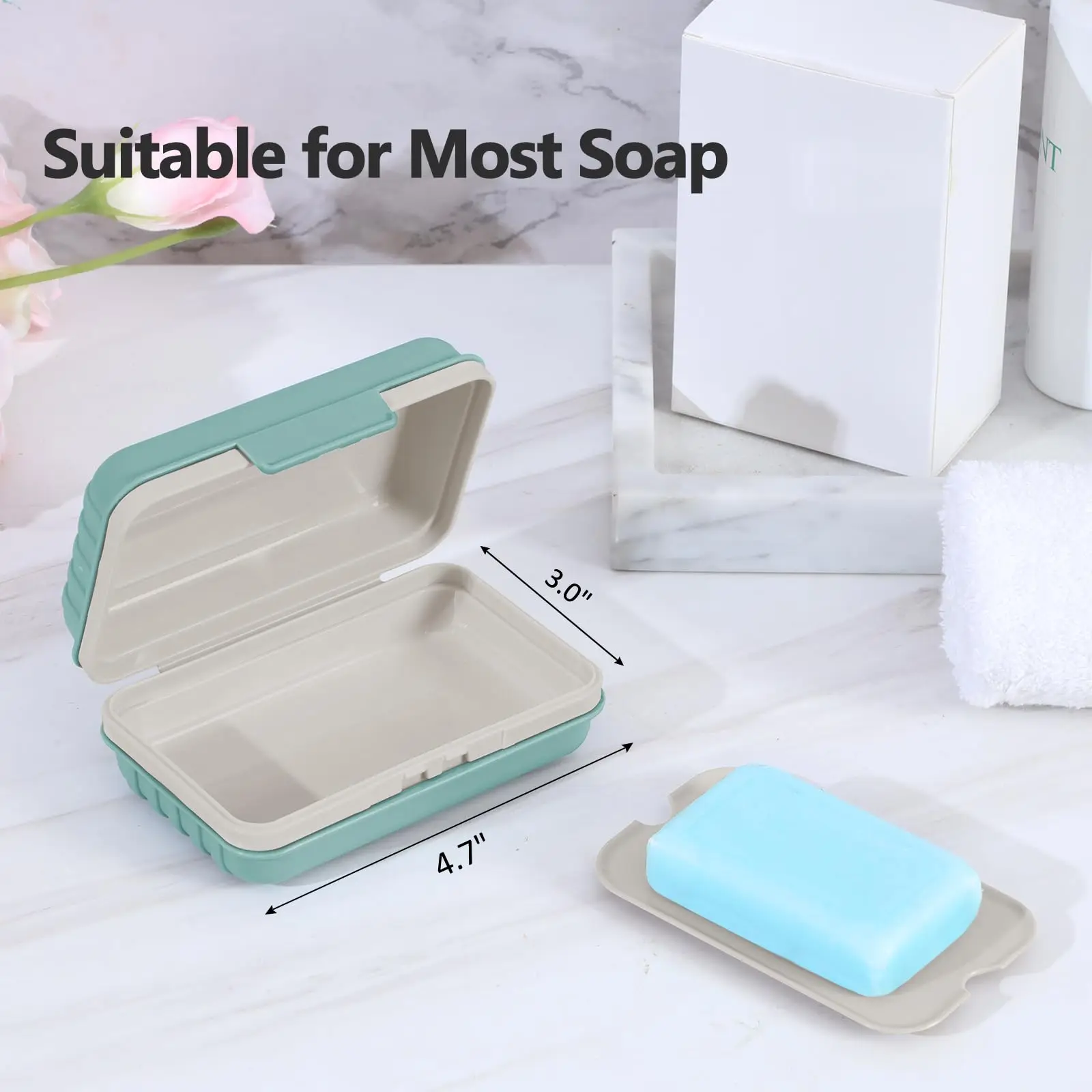 Soap Holder Soap Dish 1 Pack Bar Soap Holder for Shower, Travel Soap Case with Lid for Gym Camping Essentials Travel Toiletries 4
