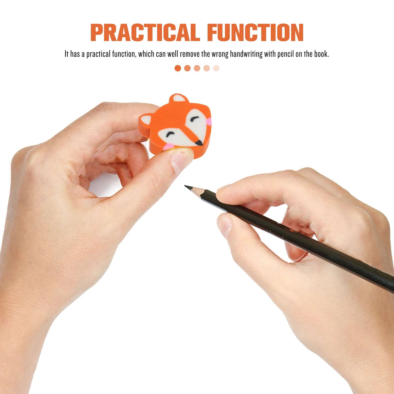 50 Pcs Little Fox Eraser School Students Birthday Stationery Classroom Rewards Drawing Pencil Erasers Stationery Accessory 5