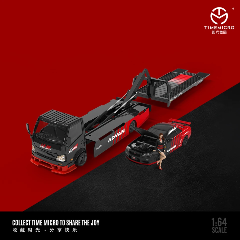 TimeMicro 1/64 H300 フラットベッド 積載車 アドバン R34 TimeMicro 1/64 H300 フラットベッド 積載車 アドバン R34