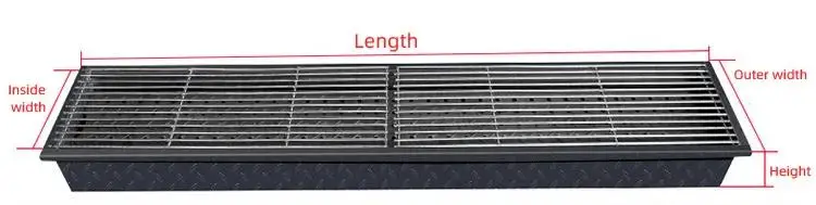 Description Picture 3 of item150cm Long Outdoor Garden Large Gas And Charcoal Grill Combo Smokeless Barbecue BBq Commercial Grill Charcoal Bbq