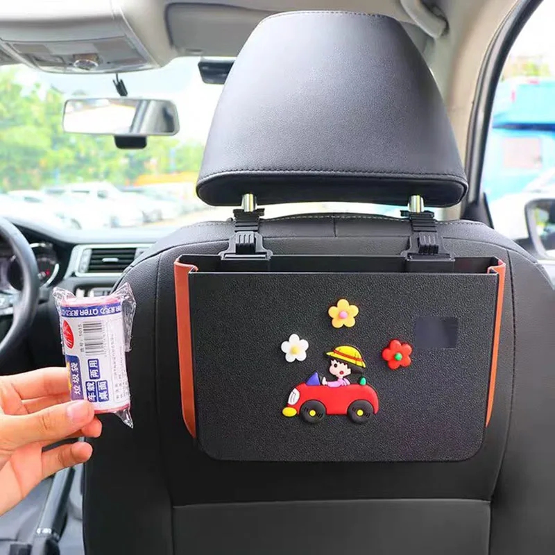 

Car accessories seat storage box car trash can car seat back to back organizer storage bag pocket interior supplies foldable