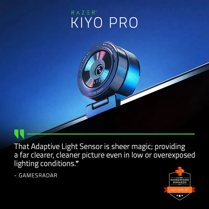 Razer Kiyo Pro Streaming Webcam Uncompressed 1080p 60FPS High