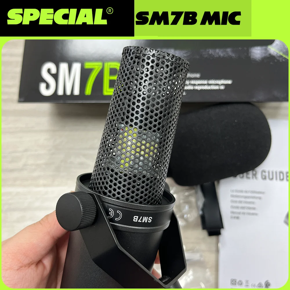 전문가용 SM7B 다이나믹 팟캐스팅 마이크 스튜디오 방송급 카디오이드 콘덴서 마이크 (쇼크 마운트 포함) SM7B