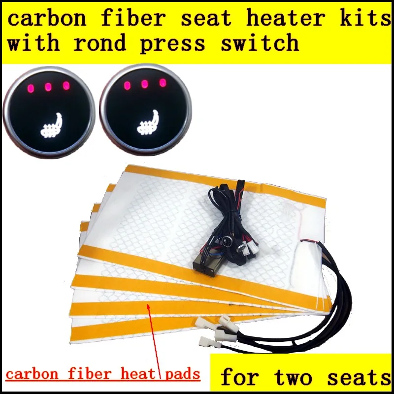 Universal 2 seats 4pcs 12v car Alloy wire fiber 3 level heated seat heater  pad switch kit Round Switch Winter Warmer Seat Covers - AliExpress