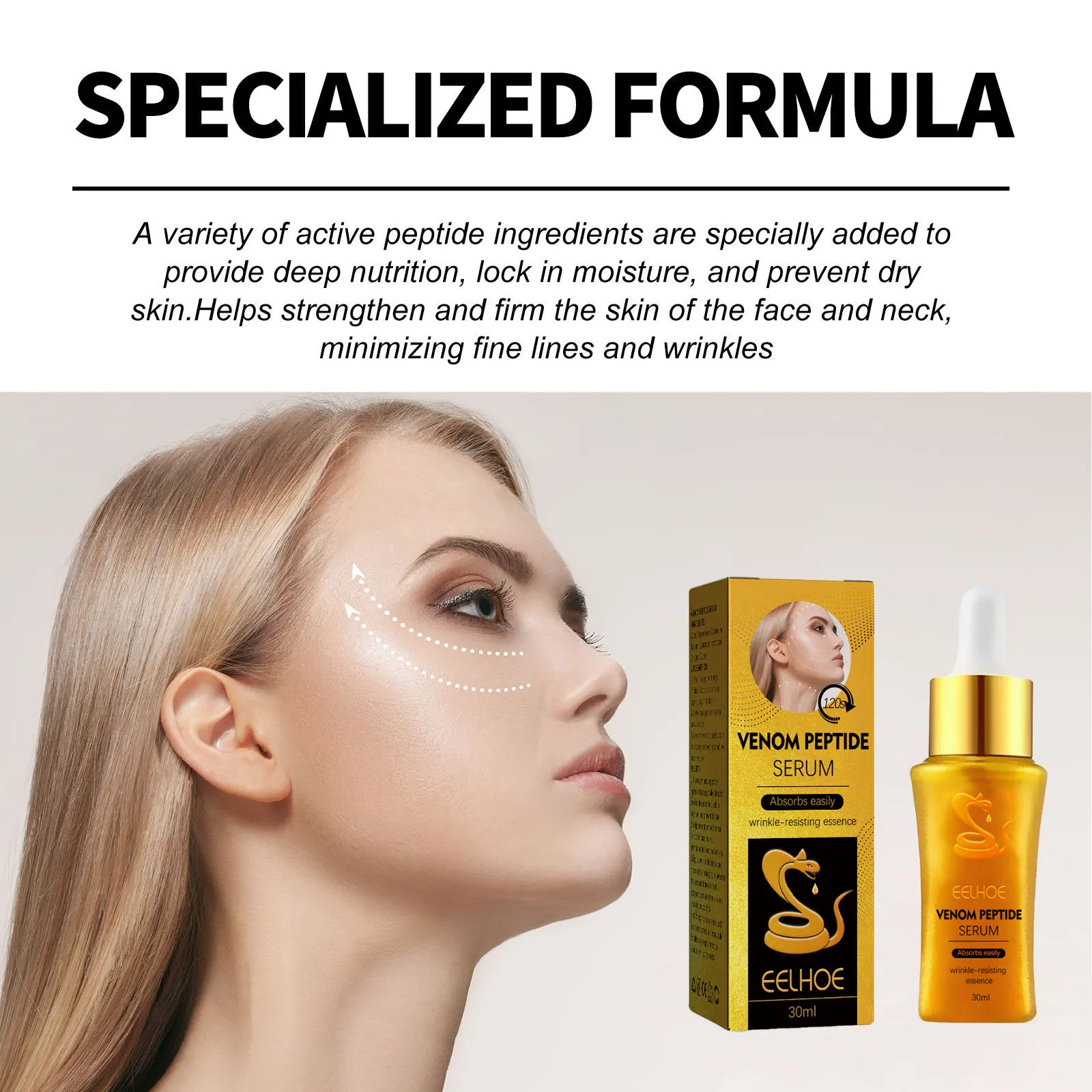 Snake Venom Serum Anti Aging Reduces Wrinkle Tightening Skin Firming Lifting Moisturizing Hyaluronic Acid Whitening Face Essence 6