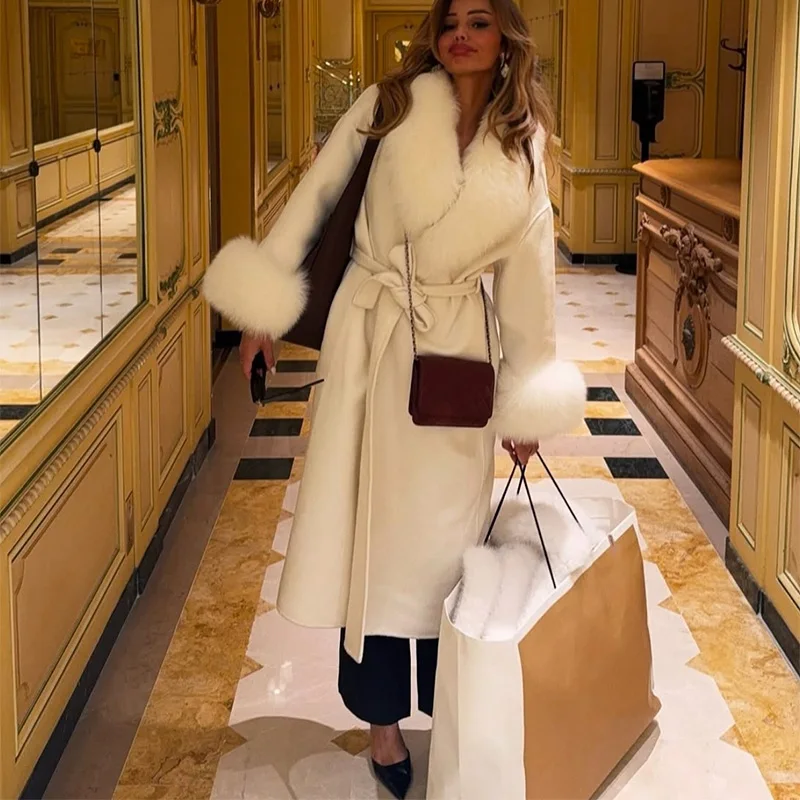 Sleek Fluffy Fur Long Coat