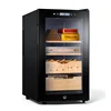 46L 250 Counts Temperature Humidity Adjustable Spanish Cedar Wood Mini Electric Cigar Humidor Cabinet 1