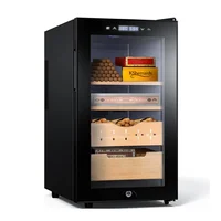 46L 250 Counts Temperature Humidity Adjustable Spanish Cedar Wood Mini Electric Cigar Humidor Cabinet 1