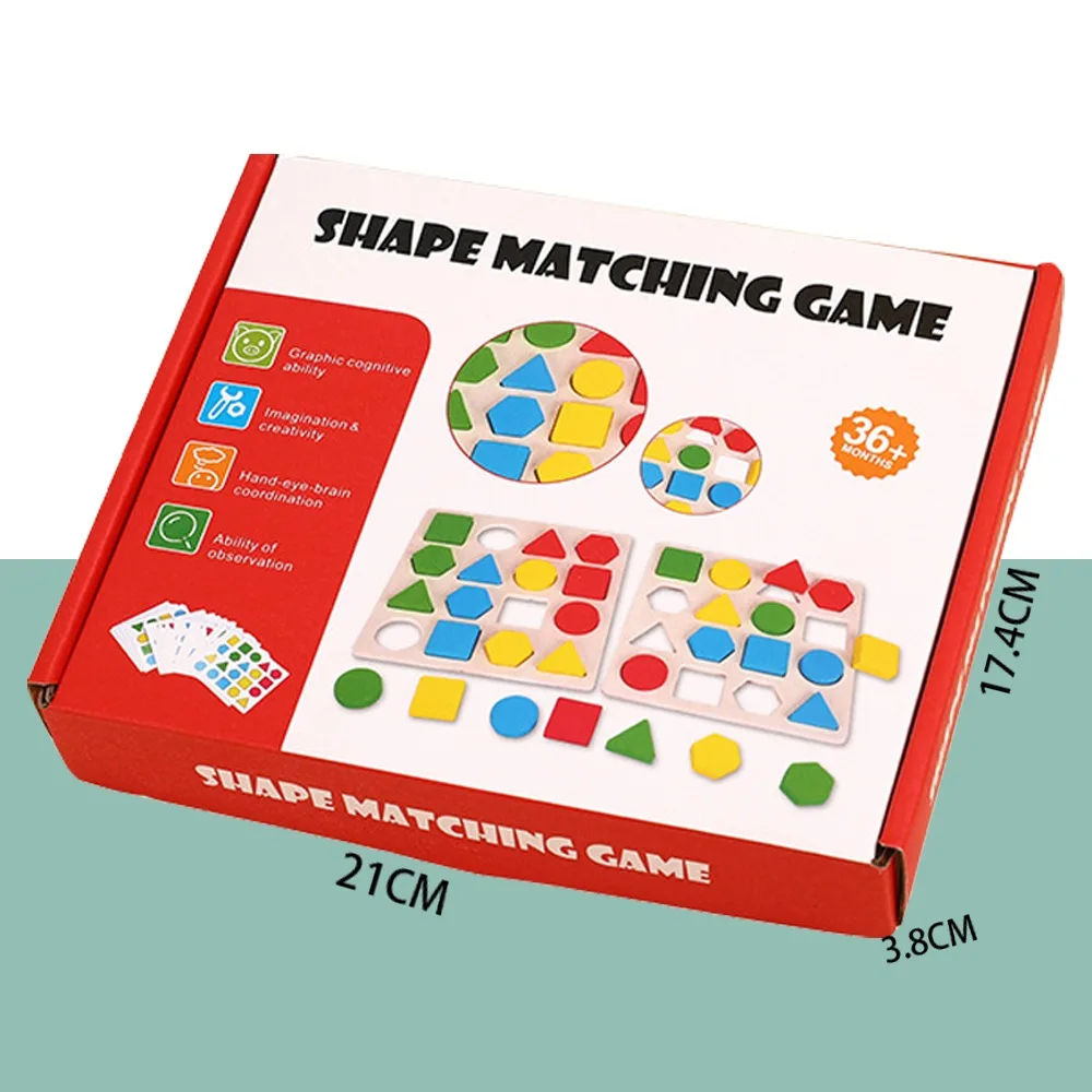 Early Learning Shape Colors Matching Memory Chess Wooden Educational Wooden Board Games Earning Toys Matching Game