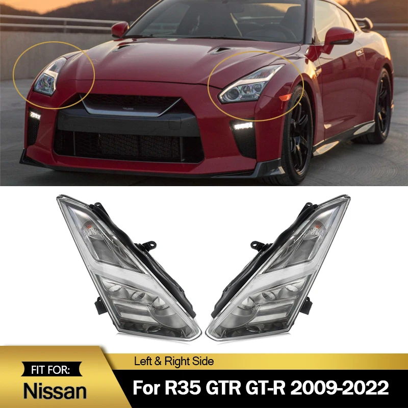 GT-R R35 前期ヘッドライト 左右セット 日産r35 gtr,GT-R, 2009-2022の左右のLEDヘッドライト - AliExpress