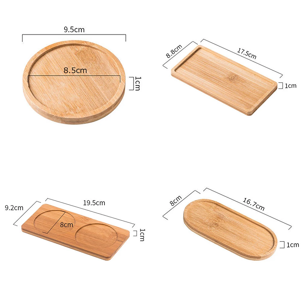 Multi Bamboo Tray Wood Saucer Flower Pot Tray Cup Pad Coaster Plate Kitchen Decorative Plate Creative Coaster Coffee Cup Mat
