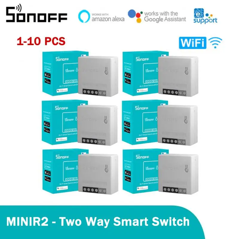 Sonoff Mini R2 Fai Da Te Smart Switch Interruttore Bidirezionale Mini Modulo Interruttore Wifi Tramite E-Welink App Telecomando Lavoro Alexa Google Ho