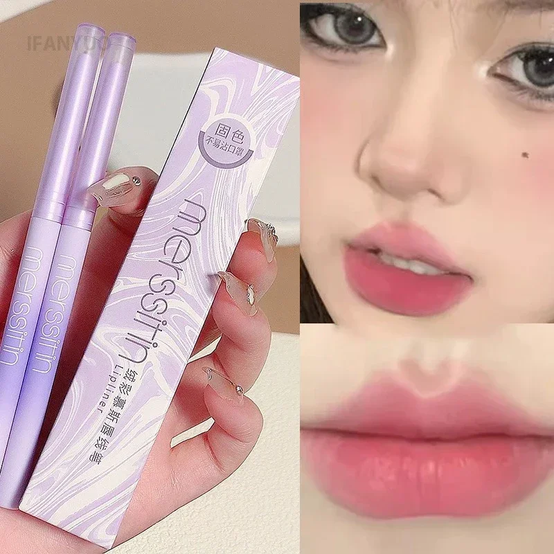 Pointed Nib Lipliner Pen Lips Makeup Soft Mist Cosmetic Lipstick Pen Nude Brown Matte Lip Liner Pencil Lip Contouring Plump Tint 5