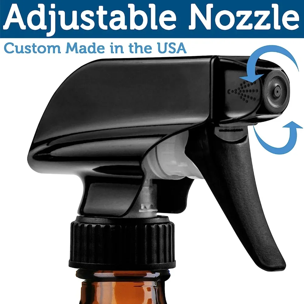 2PCS 250/500ml Empty Amber Glass Refillable Spray Bottle Ideal for Essential Oils Plants Watering Cleaning Solutions Hair Mister