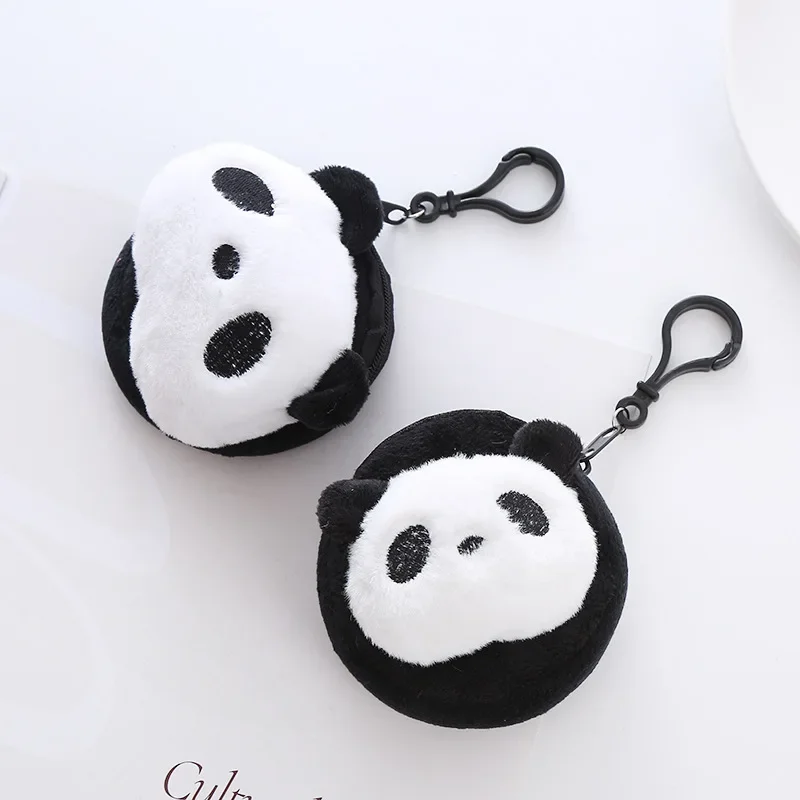 

New Style Cute Black White Panda Zero Wallet Animals Soft Stuffed Plush Toys Hobbies Exquisite Kawaii Backpack Decoration Gift