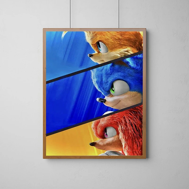 thumbnail image 1 of Póster de S-Sonic H-Hedgehog, póster de juego de dibujos animados, decoración de pared para el hogar, accesorio, pintura sobre lienzo, pinturas decorativas, arte, 1 of 5