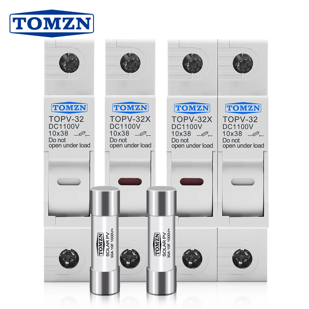 Conjunto dc Fusível Titular 10*38 mm de Alta Tensão Solar pv 1100v Tomzn Topv30 Base Sistema Fotovoltaico Protetor Proteção Gpv um