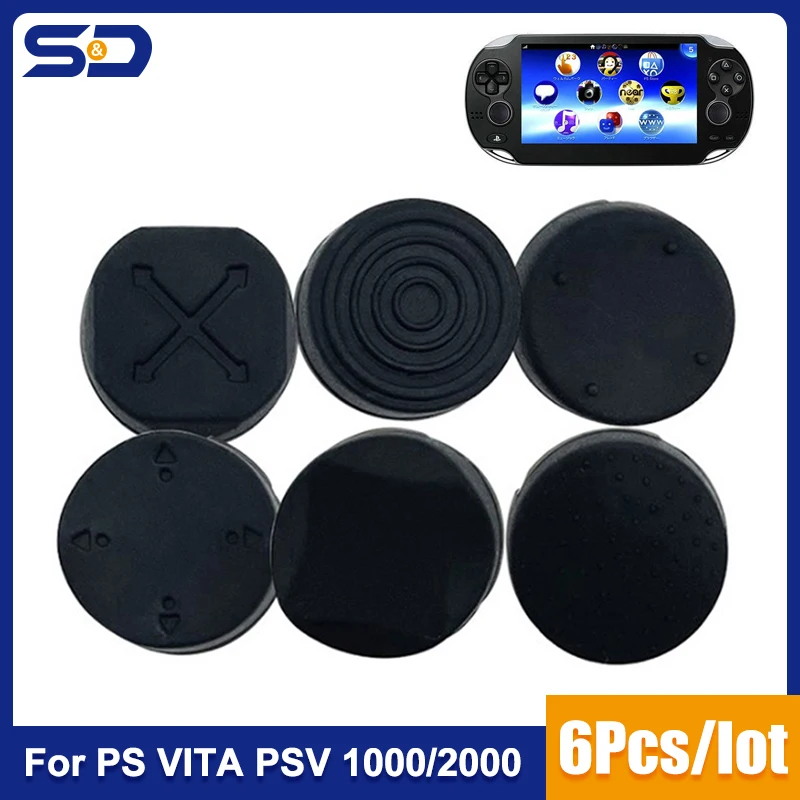 6 Pezzi Joystick In Silicone Controller Analogico Thumbstick Cap Custodia Protettiva Per Sony Playstation Psvita Ps Vita 1000/2000