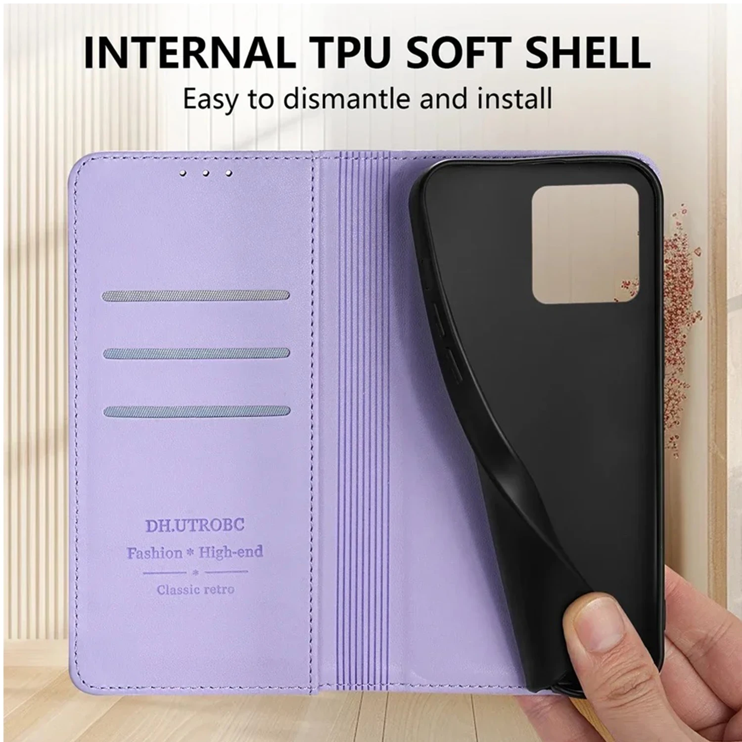 Premium Magnetic Leather Wallet Phone Case with Card Slots and Flip Cover