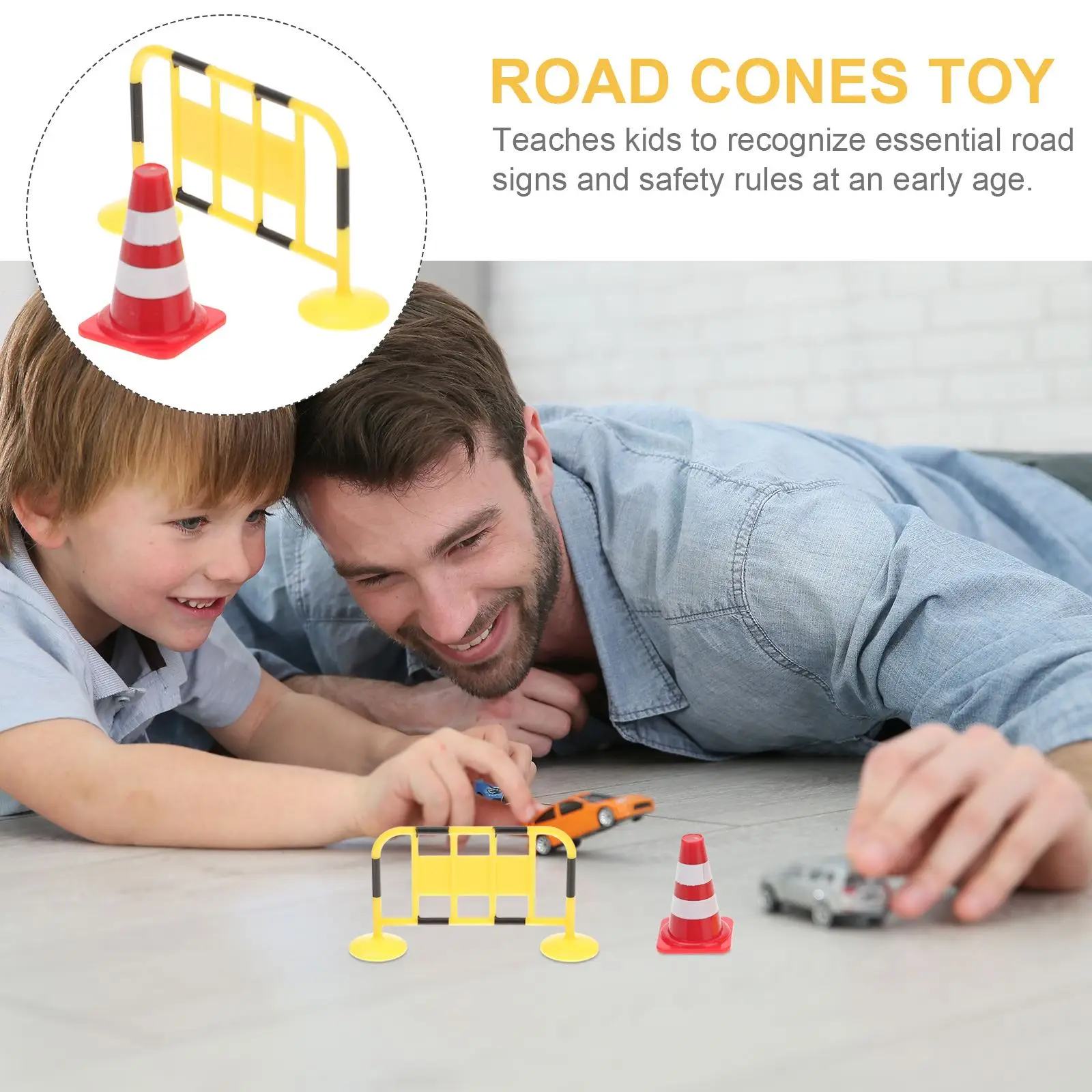 32pcs Kids Traffic Toys Mini Fence Roadblock Cones Educational Playthings Football Cones Traffic Cone Toy Kids Miniature Playset