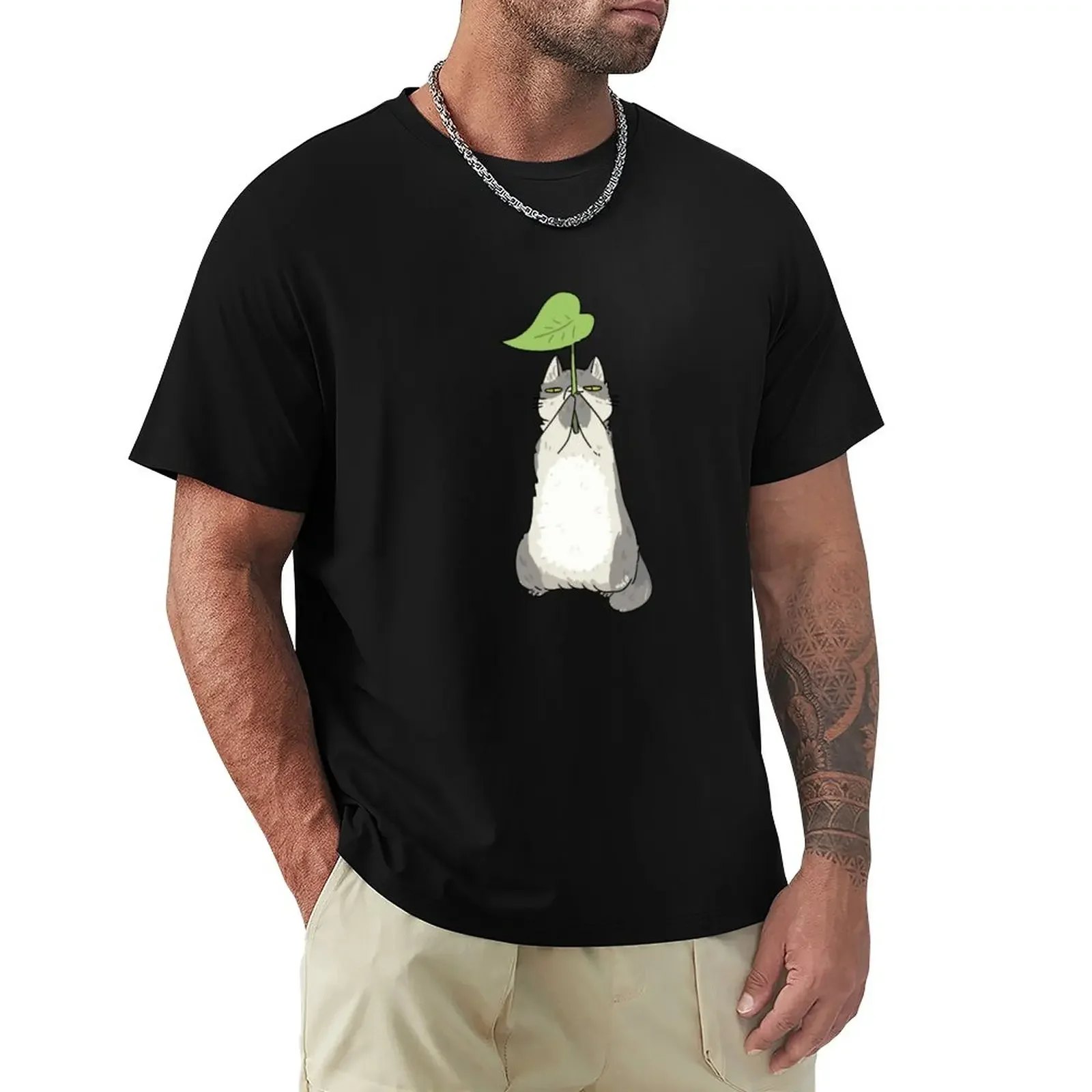 

Cat with stalk T-Shirt Aesthetic clothing plus size tops funnys plain black t shirts men sublime oversizeds mens clothes