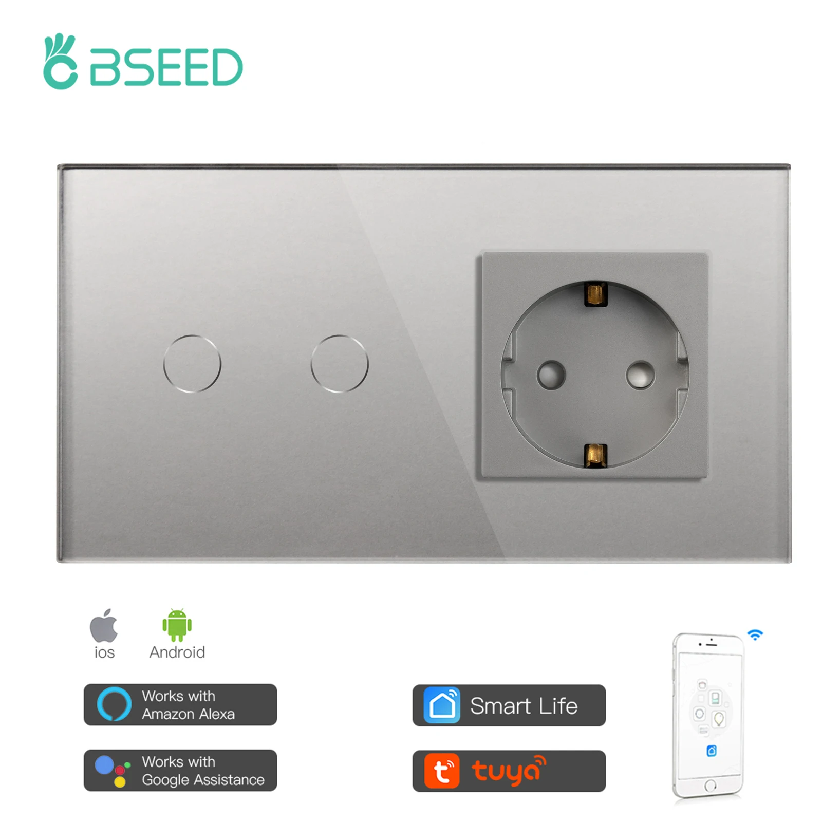 Accesorios De Interruptores BSEED Wifi 123Gang Interruptores Táctiles  123way Interruptor De Luz De Pared Tuya Control De Vida Inteligente Con  Enchufe De La UE USB Energía Eléctrica 231202 De 16,22 €