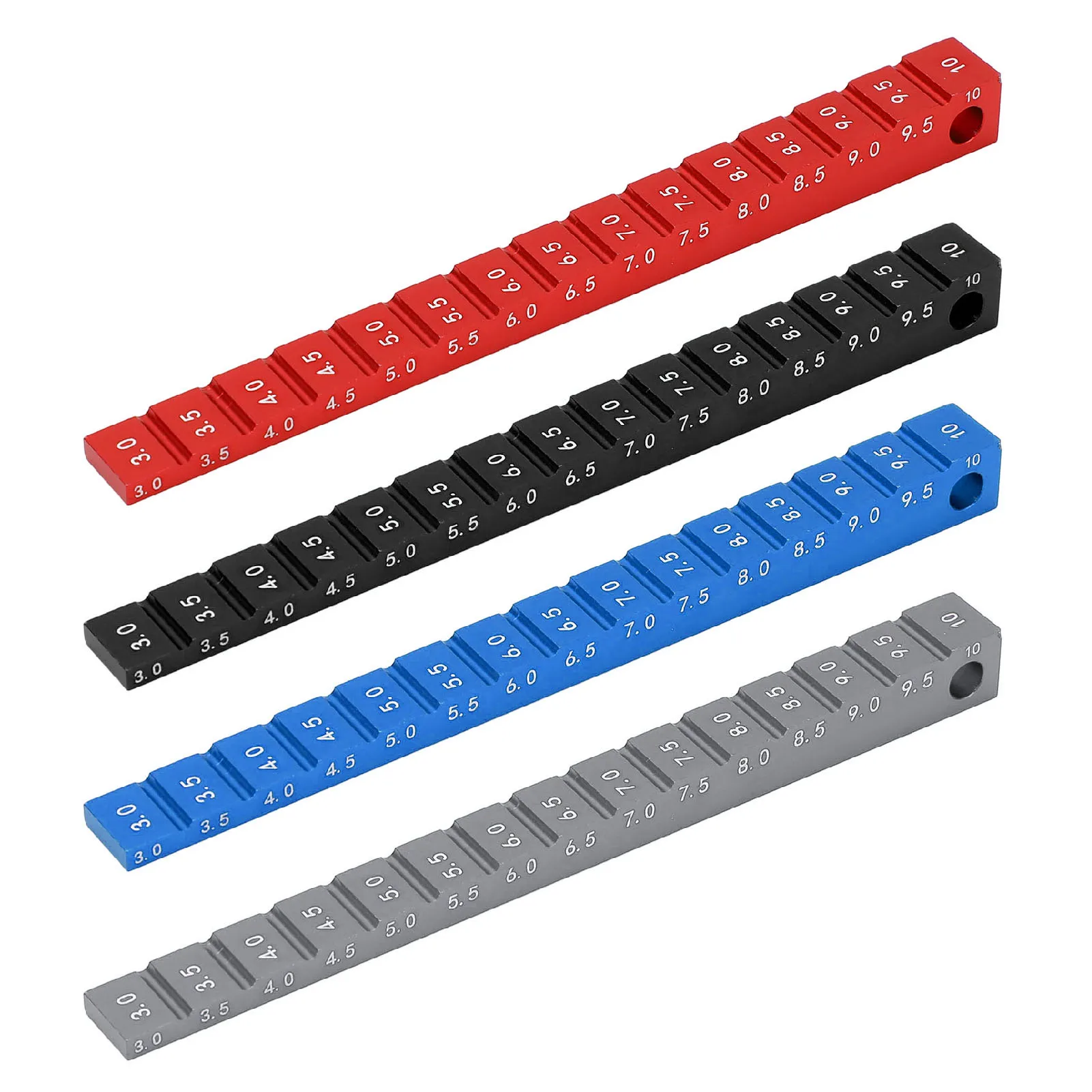 Laroal Medidor De Altura De Conducción Para Coches RC – Calibre De Aluminio De 3 A 42 Mm, Compatible Con Buggies Y Camiones Escala 1/8 Y 1/10, Ajuste Preciso Con Escala Clara