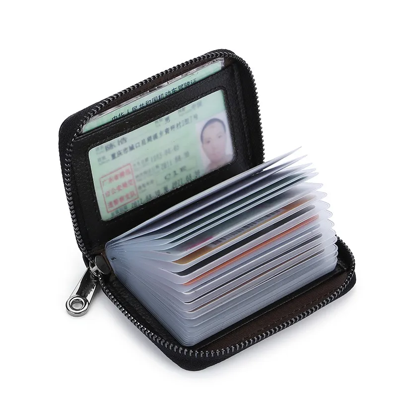 20 фиксатора Притежатели на карти PU Business Bank Credit Bus ID Card Holder Cover Coin Pouch Anti Demagnetization Портфейли Чанта Органайзер
