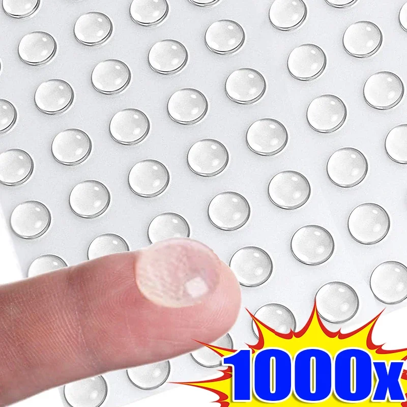 Mini Adhesive Buffer Pads Non-Slip Clear Dots Cabinet Silicone Door Stopper Wall Protector Reduce Noise Tiny Bumpons 100-1000pcs