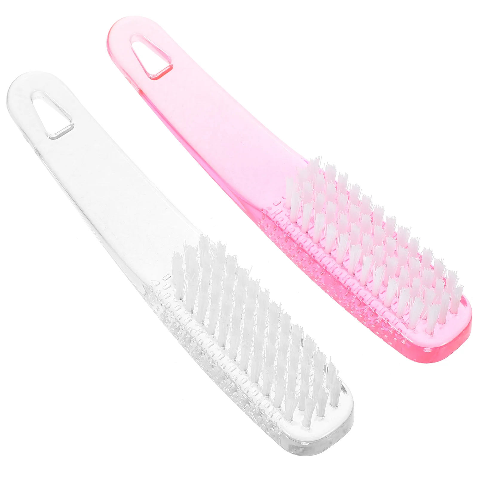 

2 Pcs Duster Nail Brush Cleaner Scrub for Cleaning Fingernails Plastic Manicure Handle Grip up