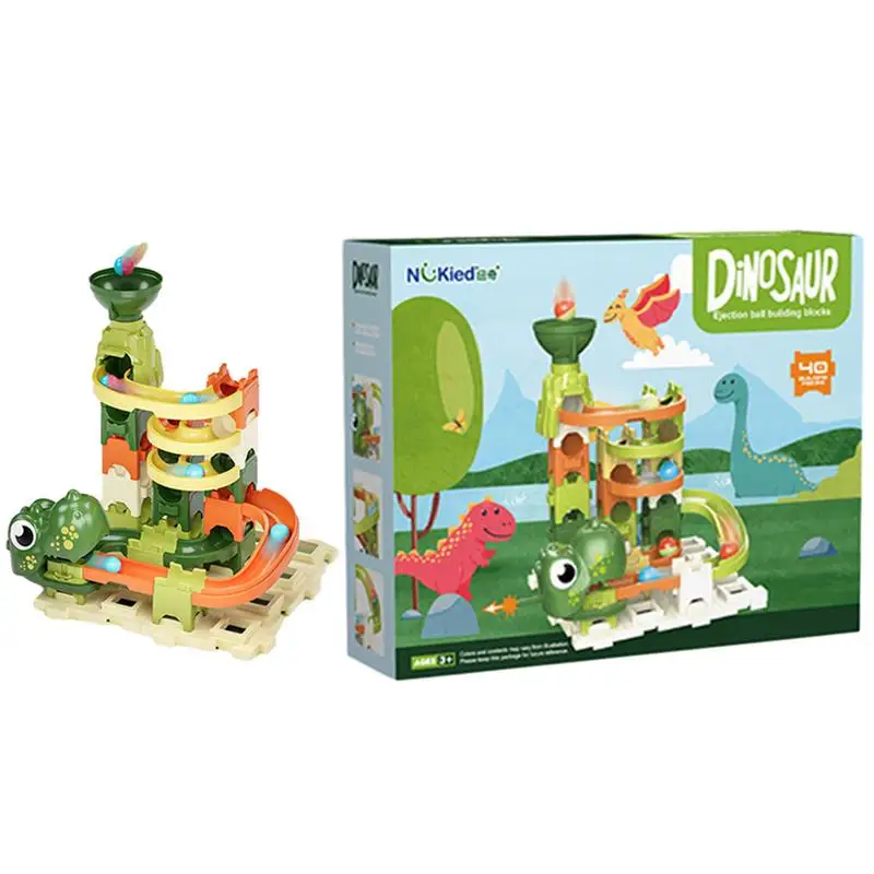 Marble Rush Dinosaur Maze Game STEM Toy Marble Track Big Blocks Building Brick Dinosaur Bricks Maze Set Track STEM Toy