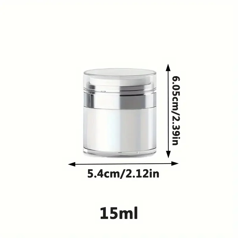 15ML Airless Empty Pump Jar Cream Bottle Portable Size  Leak-proof Empty Airless Moisturizer Face Cream Dispenser for Travel