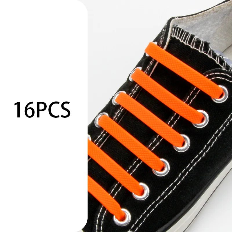 16 stücke Mode Elastische Silikon Schnürsenkel für Frauen Männer Kreative Faul Keine Krawatte Schnürsenkel Schnürung Kinder Erwachsene Laufen Schnell schuh Spitze – Detail 17