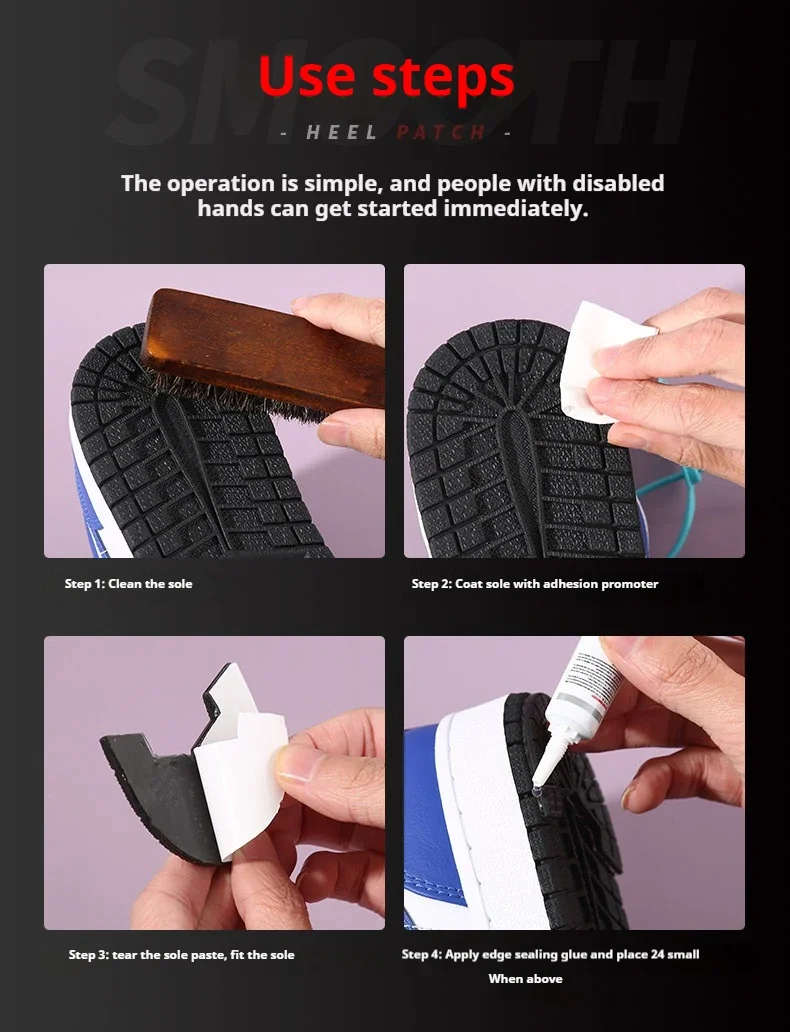 1 Paar selbstklebende, rutschfeste Aufkleber für Schuhsohle, Aufkleber für Schuhsohle, verdickte Aufkleber für Schuhe, Aufkleber für Sportschuhe, Fersenaufkleber – Detail 8