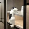 Realistic Furry Hanging Cat Simulation Plush Cat Doll Animal Figurines Home TV Decoration Cute Kitten Model Soft Toy Child Gift 5