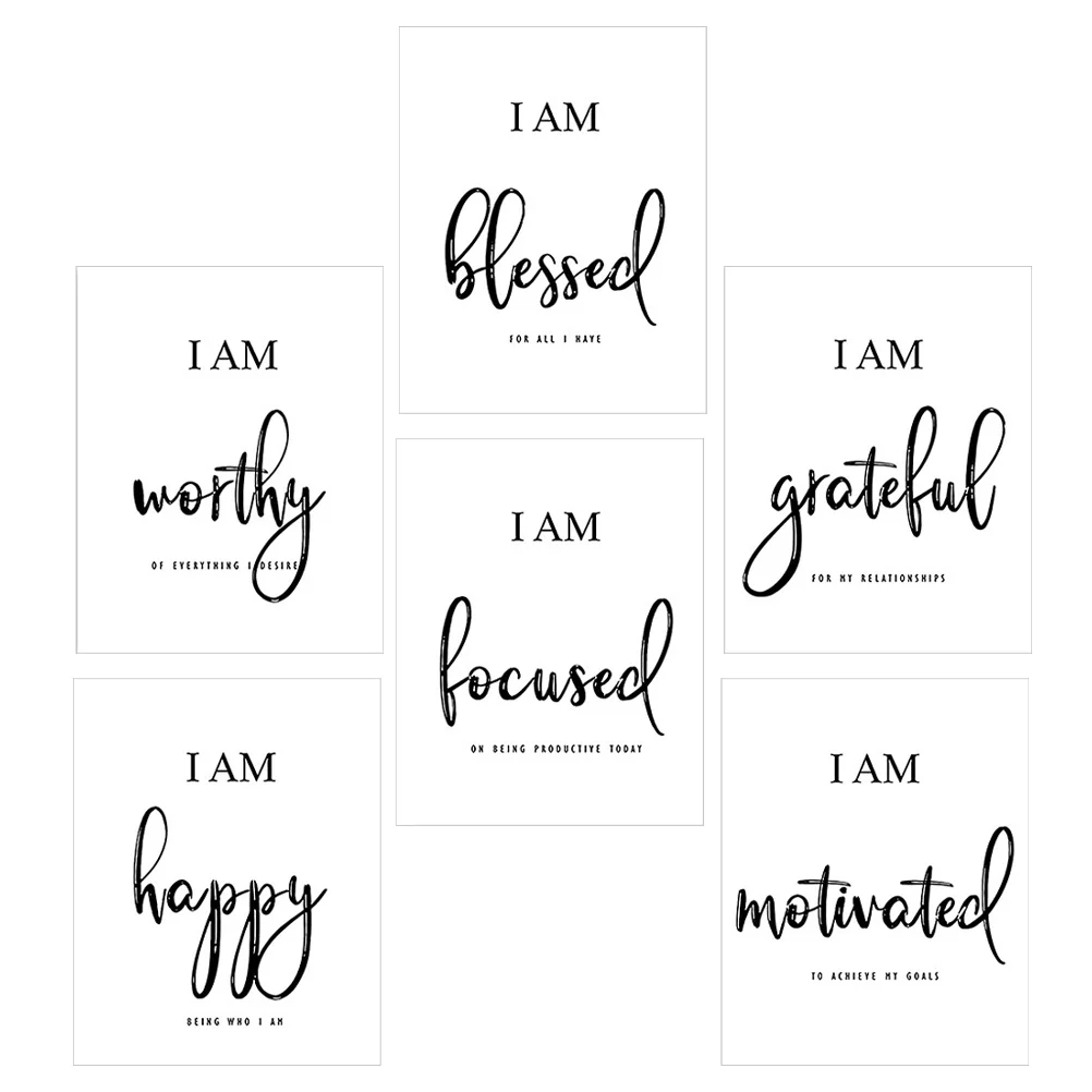 

Inspirational English Poster Wall Motivational Office Canvas Quotes Decor for