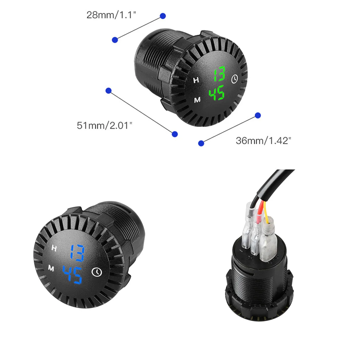 Reloj electrónico con Panel de coche de 12V/24V, reloj Digital táctil para coche, barco, motocicleta, pantalla LED, relo
