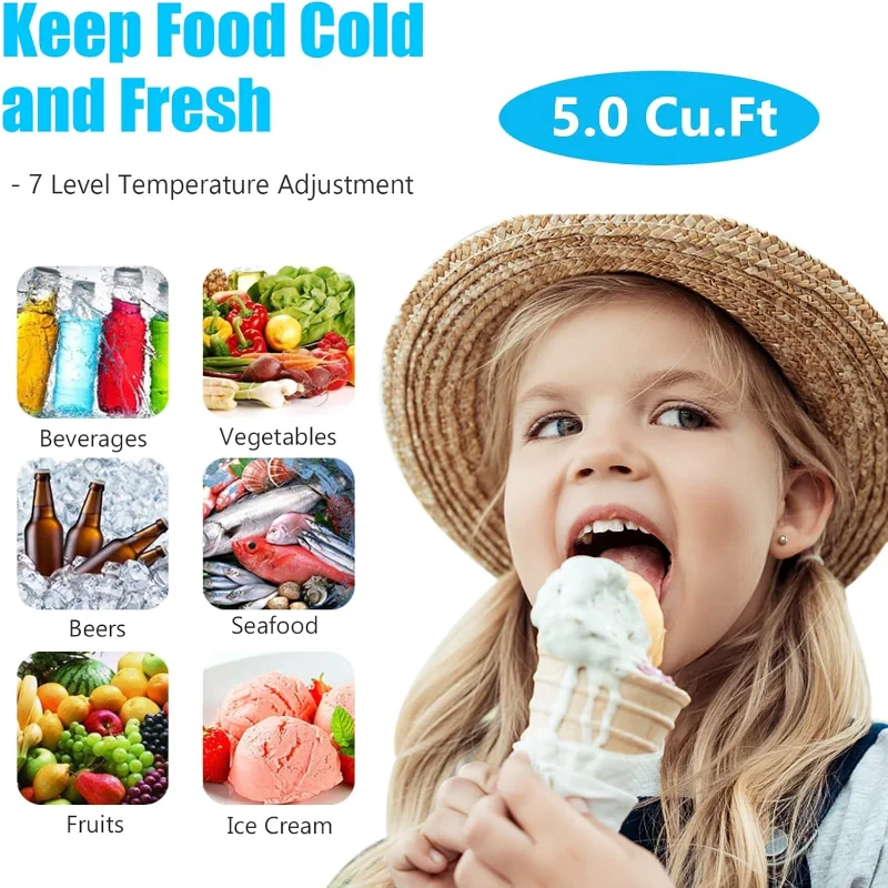 5 Cubic Feet Compact Deep Chest Freezer