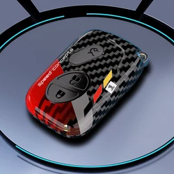 Carbon ABS Protection Key Fob Case for Lexus - 3/4 Button Cover (2 btn carbon red)